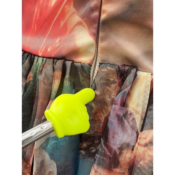 Akira Romantic Chiffon Ruffles Renaissance Oil Painting Art Hi Low Party Dress S - Picture 12 of 16